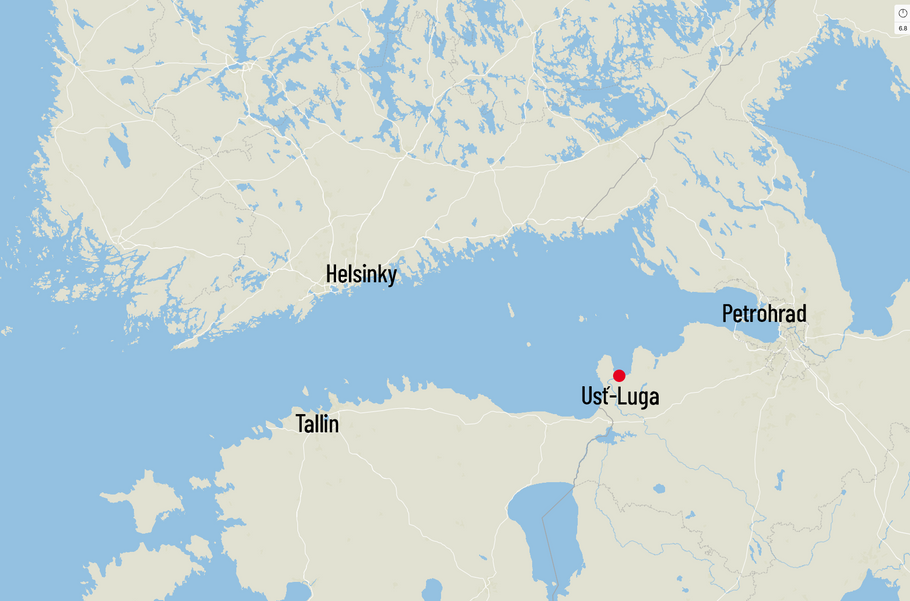 Přístav Usť-Luga, kde se nakládá ropa.