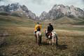 Kyrgyzstan,,Tian,Shan,Mountains,Landscape,With,People,In,Nature