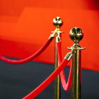 Rope,Fencing,With,Gold,Pillars,With,A,Red,Carpet,For