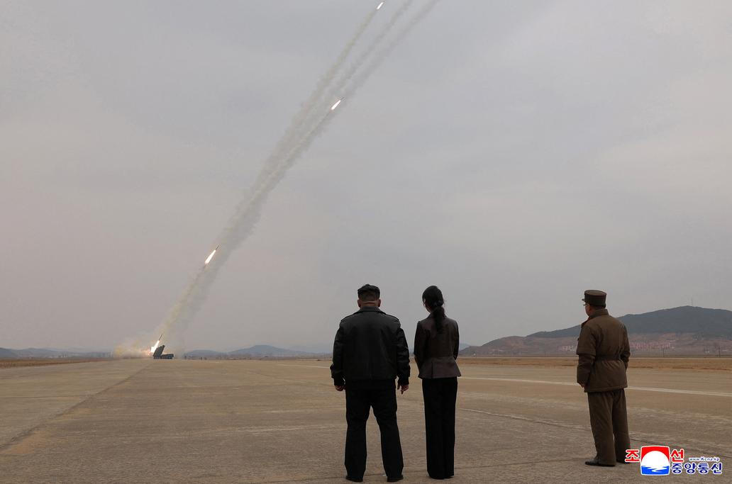 North Korean leader Kim oversees test-launch of multiple rocket launchers