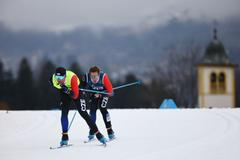 Simona Bubeníčková s trasérem Davidem Šrůtkem v běhu na lyžích na 20 km na ZOH 2026