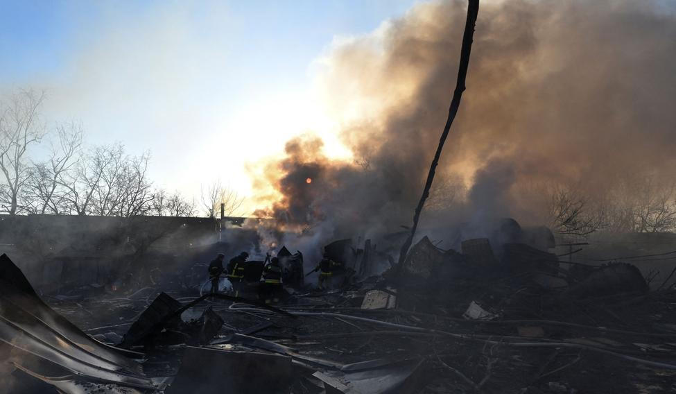 Aftermath of a Russian air strike in Zaporizhzhia