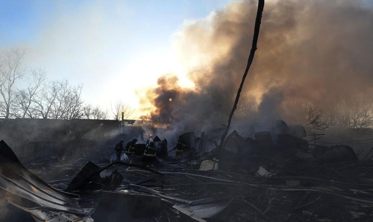 Aftermath of a Russian air strike in Zaporizhzhia