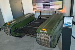 První platforma, která v Milrem Robotics vznikla v minimuzeu společnosti v Tallinnu, 25. února 2026.