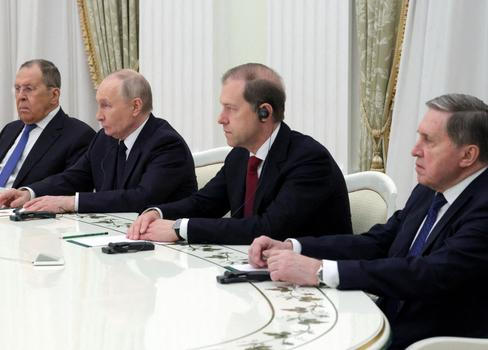 Russian President Putin meets Hungarian Foreign Minister Szijjarto in Moscow