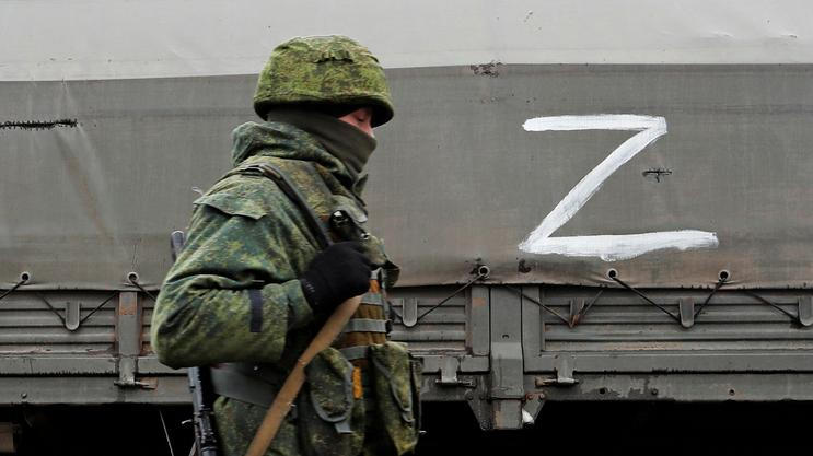 Ruský voják v Luhansku.