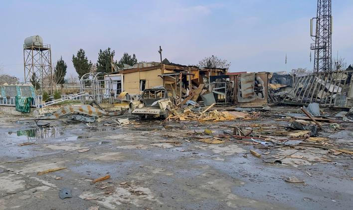 Aftermath of an air strike in Kabul