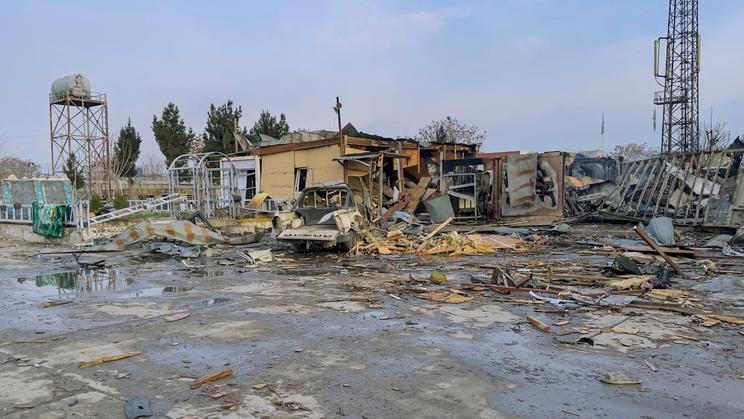 Aftermath of an air strike in Kabul