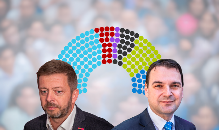 Vít Rakušan (STAN) a Petr Macinka (Motoristé sobě) na koláži Aktuálně.cz
