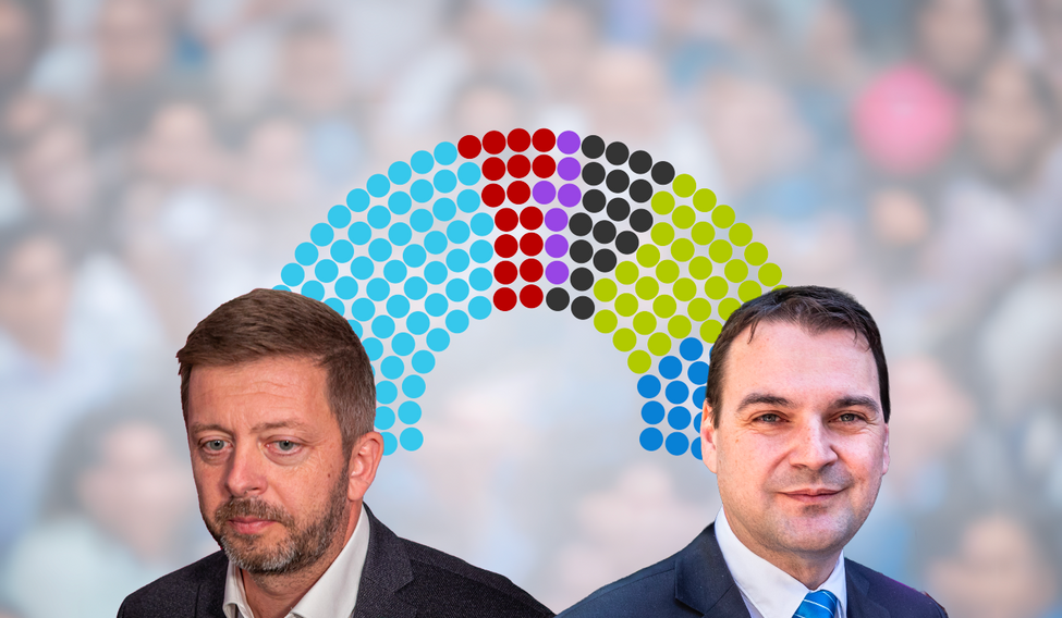 Vít Rakušan (STAN) a Petr Macinka (Motoristé sobě) na koláži Aktuálně.cz
