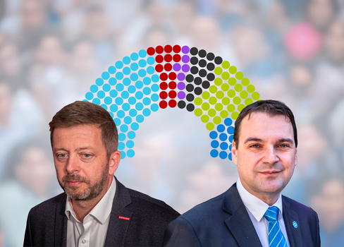 Vít Rakušan (STAN) a Petr Macinka (Motoristé sobě) na koláži Aktuálně.cz
