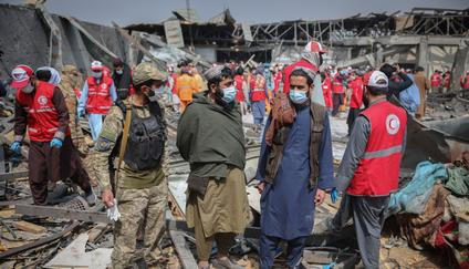 Aftermath of an air strike in Kabul