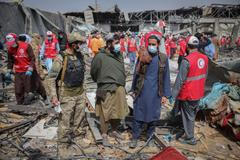 Aftermath of an air strike in Kabul