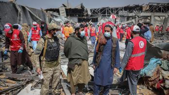 Aftermath of an air strike in Kabul