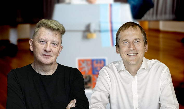 Jiří Padevět (vlevo) a Jan Čižinský budou kromě dalších bojovat o senátní křeslo v Praze.