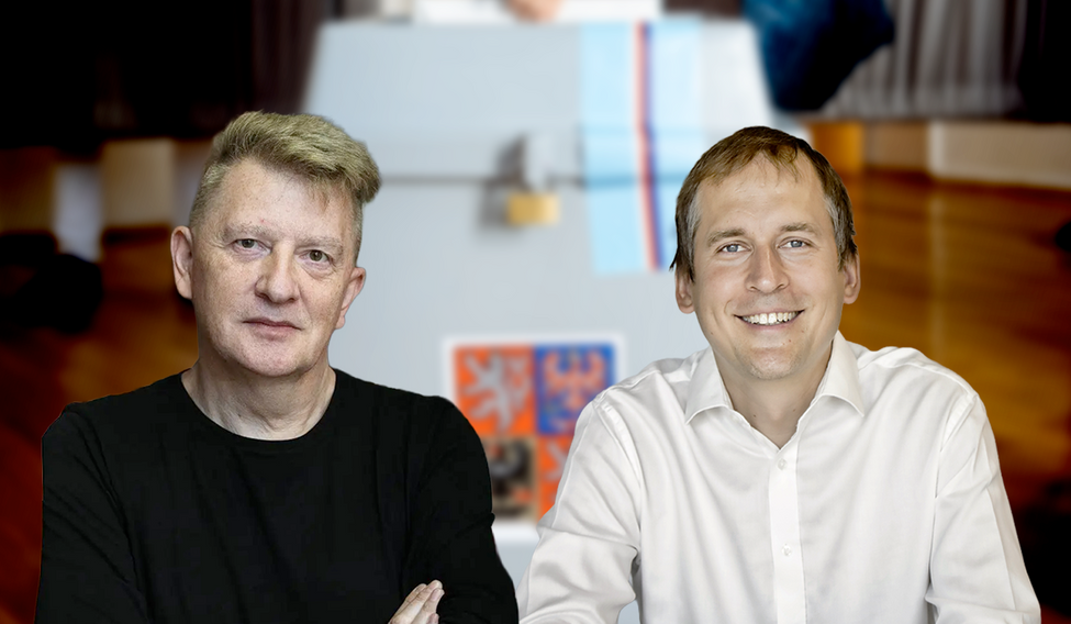 Jiří Padevět (vlevo) a Jan Čižinský budou kromě dalších bojovat o senátní křeslo v Praze.