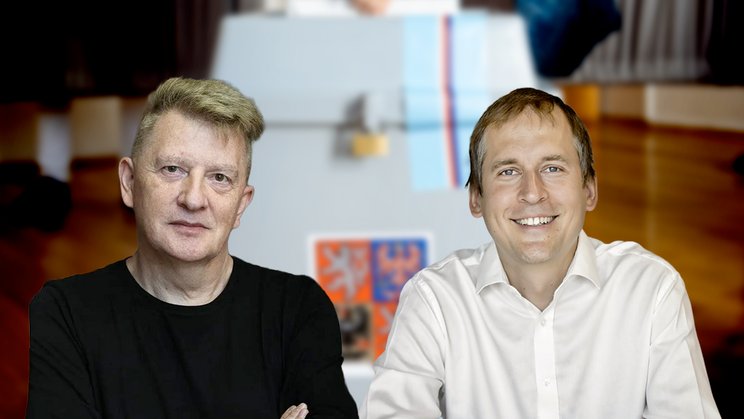 Jiří Padevět (vlevo) a Jan Čižinský budou kromě dalších bojovat o senátní křeslo v Praze.