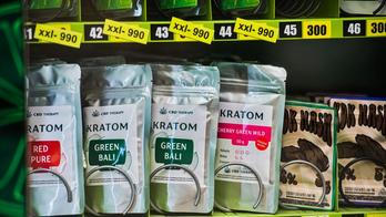 Automat s výrobky z kratomu.