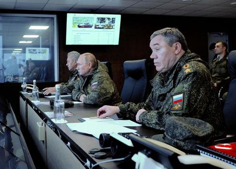 Putin, Gerasimov, Šojgu, rusko, armáda