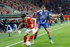 Jan Kliment v zápase Olomouce proti Mohuči v Konferenční lize