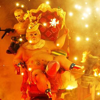 Kdo se bojí Trumpa? Valencie ho spálila spolu s Putinem a Netanjahuem!