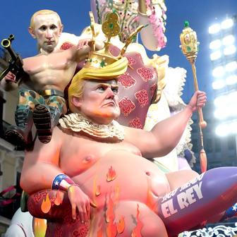 Kdo se bojí Trumpa? Valencie ho spálila spolu s Putinem a Netanjahuem!