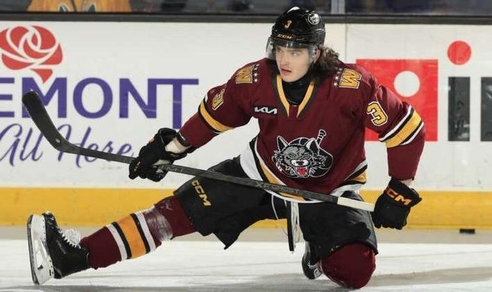 Dominik Badinka v dresu farmářského týmu Chicago Wolves