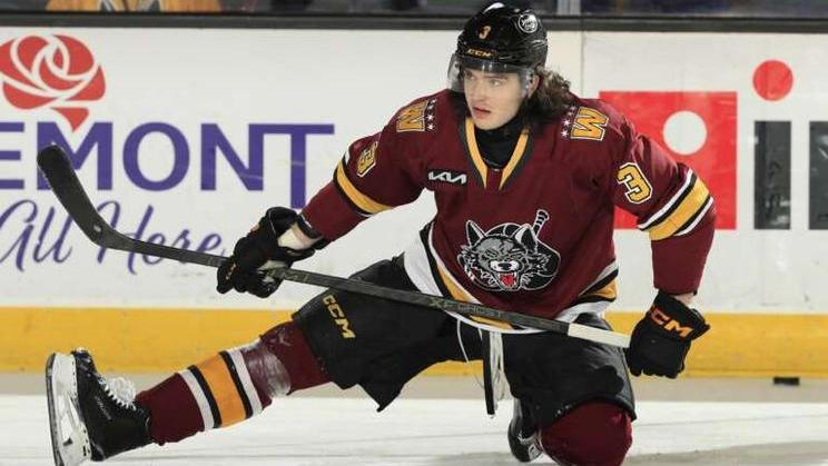 Dominik Badinka v dresu farmářského týmu Chicago Wolves