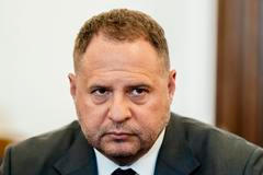 Praha, 05.05.2025 Ukrajinský prezident Volodymyr Zelenskyj, státní návštěva, příjetí Poslanecká sněmovna PČR, Markéta Pekarová Adamová, zástupci pol. stran. Andrij Jermak.
