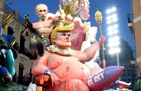 Kdo se bojí Trumpa? Valencie ho spálila spolu s Putinem a Netanjahuem!
