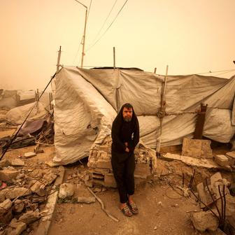 Písečná bouře proměnila Gazu v oranžovou pustinu