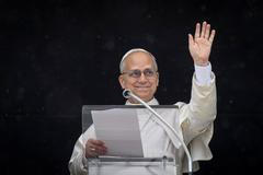 Pope Leo XIV leads the Angelus prayer at Vatican