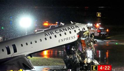 Air Canada Express jet collides with a ground vehicle at LaGuardia airport