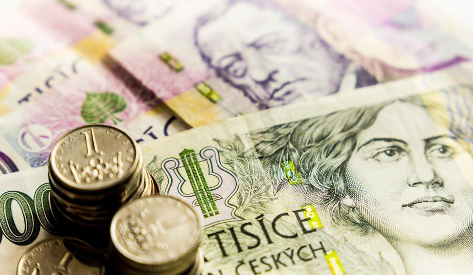 Peníze české koruny ilustrace