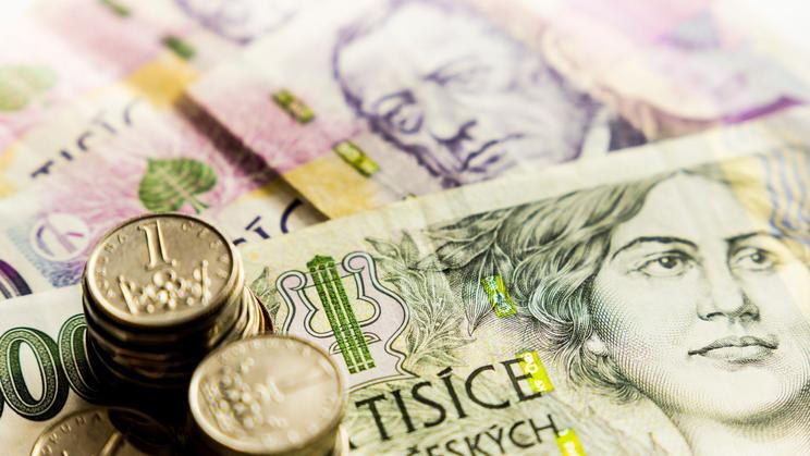 Peníze české koruny ilustrace