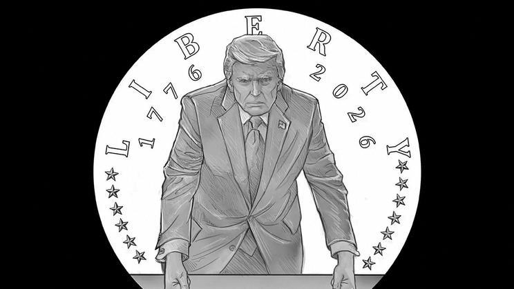 U.S. Mint Semiquincentennial commemorative coin design featuring U.S. President Donald Trump