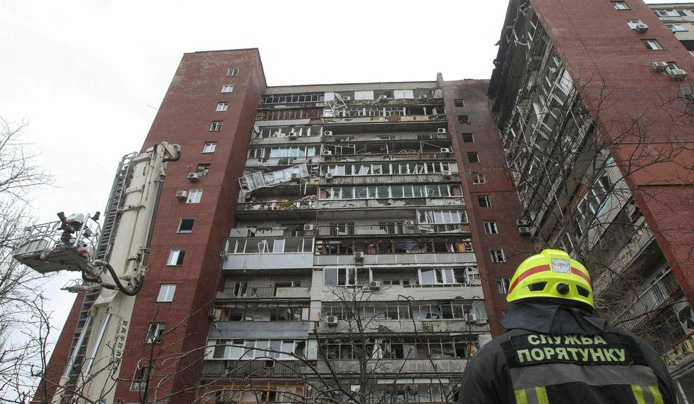 Následky ruského útoku na Dnipro, 24. března 2026.