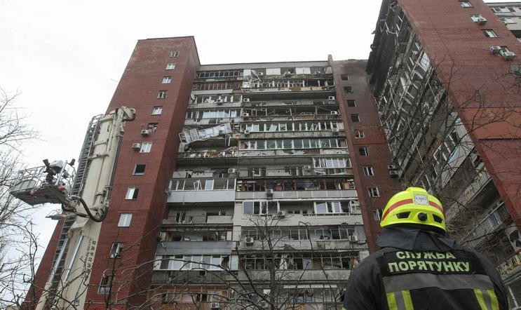 Následky ruského útoku na Dnipro, 24. března 2026.