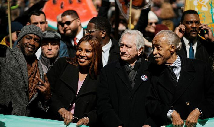 "No Kings" protest, in New York