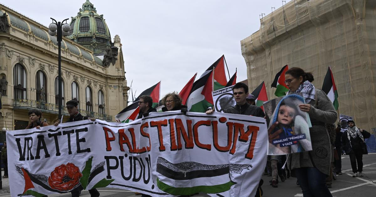 Ruce pryč od Palestiny! Propalestinský pochod Prahou přilákal jen pár desítek lidí 