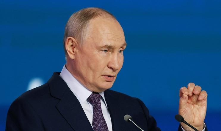 Russian President Putin attends the Congress of the Russian Union of Industrialists and Entrepreneurs in Moscow