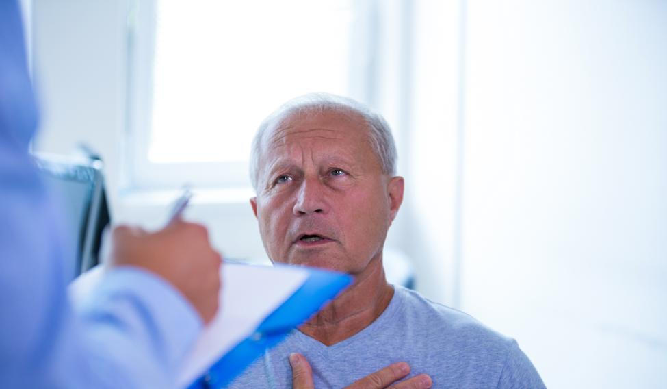 Patient consulting a doctor