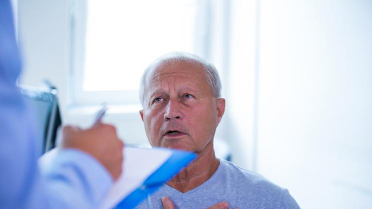 Patient consulting a doctor