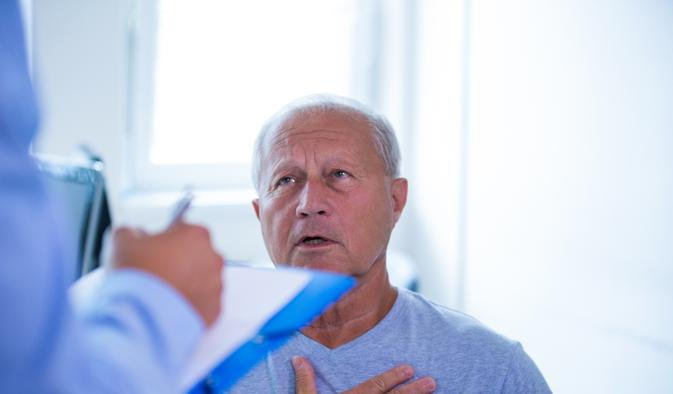 Patient consulting a doctor