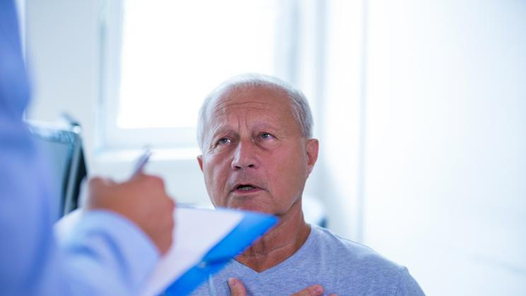 Patient consulting a doctor