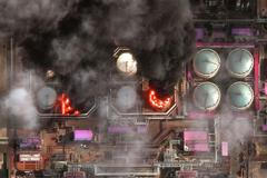 Satelitní snímek zachycuje detailní pohled na kouř stoupající z poškozených nádrží na ropu, které hoří po ukrajinském útoku v ruském Primorsku 29. března 2026.