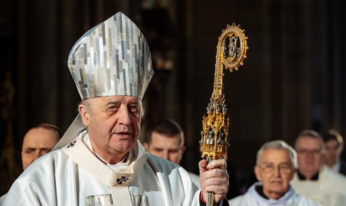 Mše za vlast v katedrále sv. Víta, arcibiskup Jan Graubner