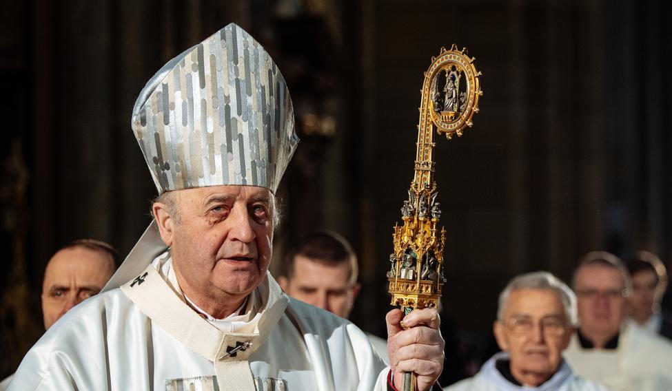 Mše za vlast v katedrále sv. Víta, arcibiskup Jan Graubner