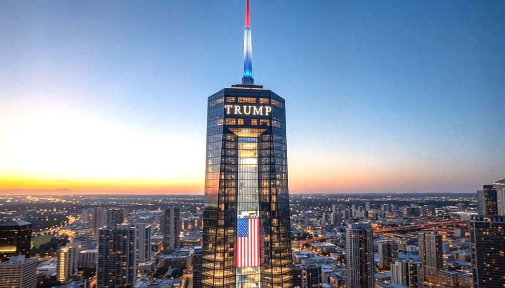 Video vytvořené pomocí AI ukazuje ambiciózní koncept mrakodrapu pro Trumpovu knihovnu v Miami.