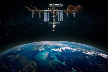 The,International,Space,Station,Orbiting,Planet,Earth.,Scientific,Space,Exploration